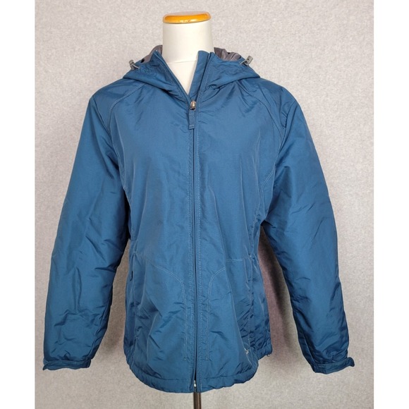 Eddie Bauer Jackets & Blazers - Eddie Bauer‎ Womens Blue Nylon Thermore Lined Jacket Coat Hooded XL